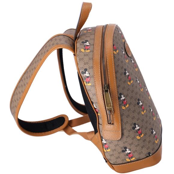 GUCCI x Disney Small Backpack Mickey Mouse Brown Multi GG Supreme - Picture 4 of 9